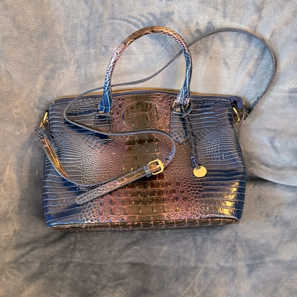 Beautiful Blue Purple Croc Leather Tote Bag!!!